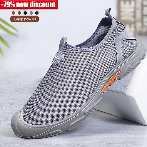 

Homme Mocassins et Slip On Chaussures de confort Mocassins en tissu Décontractées Extérieur du quotidien Marche Tissu Respirable Confortable Antidérapantes Grise Eté