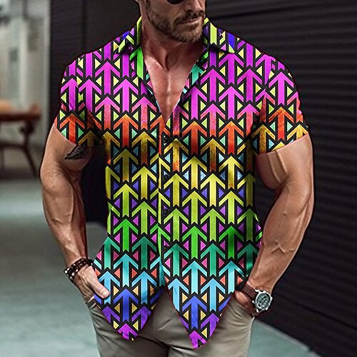 

Herren Hemd Grafik-Drucke Arrow Umlegekragen Purpur Grün Outdoor Strasse Kurze Ärmel Bedruckt Bekleidung Modisch Strassenmode Designer Brautkleider schlicht