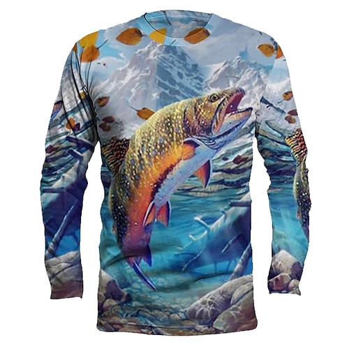 

Homens Camisa de pesca Exterior Manga Longa Proteção UV Respirável Secagem Rápida Leve Redutor de Suor Blusas Verão Primavera Ao ar livre Pesca Acampar e Caminhar Branco Azul Laranja