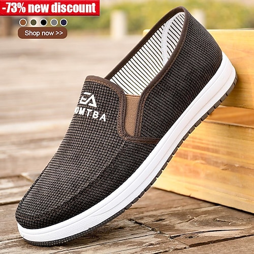 

Herren Loafer Slip On Slip-on-Sneakers Brautkleider schlicht Outdoor Täglich Wanderschuhe Leinwand Atmungsaktiv Komfortabel Rutschfest Blau Kaffee Grau Sommer Frühling