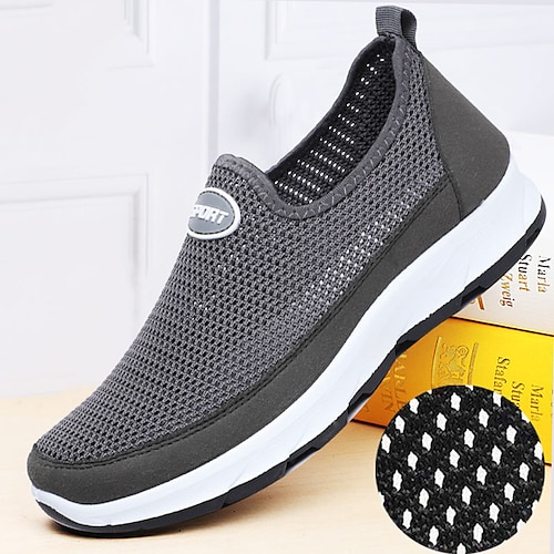 

Homme Basket Mocassins et Slip On Chaussures de confort Mocassins en tissu Décontractées Extérieur du quotidien Marche Maille Respirable Confortable Antidérapantes Noir Bleu Grise Eté