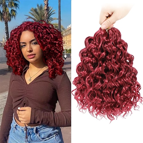 8 Inch Short Curly Crochet Hair for Black Women Beach Curl Water Wave Curly  Crochet Braids Hair Deep Wave Synthetic Braiding Hair Extensions 2024 -  $38.99