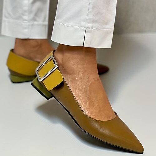 

Mulheres Saltos Sandálias Slip-Ons Sandálias rasas Sandálias de Salto Tamanhos Grandes Ao ar livre Praia Verão Salto Robusto Dedo Apontado Elegante Casual Minimalismo Pêlo Sintético Couro Ecológico