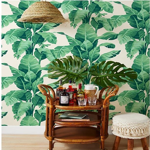 

Colorful Flowers Wallpaper Can Be Removed Banana Leaves Color Map Wallpaper For The Bedroom Cabinets Wall Office Decoration