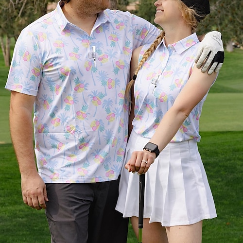 

Hombre Mujer Camisas de polo Polo a juego Camiseta de golf Transpirable Secado rápido Dispersor de humedad Manga Corta Ropa de golf ropa de golf Ajuste regular Floral Verano Tenis Golf pepinillo