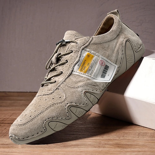 

Hombre Zapatos casuales de hombre Zapatos Confort Tallas Grandes Casual Británico Exterior Diario Cuero Transpirable Cómodo Caqui Gris Primavera Otoño