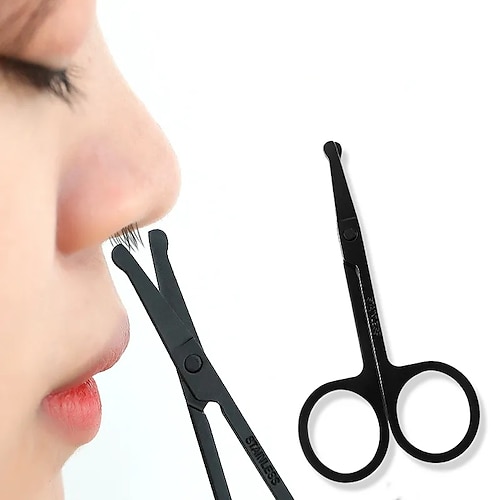 

Nose Hair Scissors Stainless Steel Round Head Beauty Trimmer Nose Hair Trimmers Portable Ergonomics Nose Hair Cutter Tools