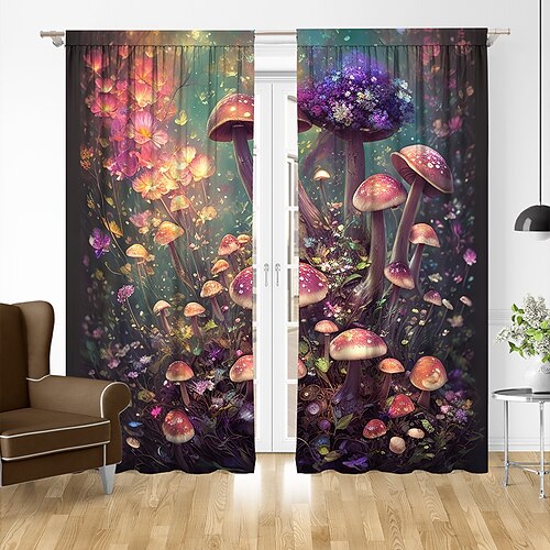 

Curtain Drapes Farmhouse Grommet/Eyelet Curtain Panels For Living Room Bedroom Door Kitchen Window Treatments Thermal Insulated Room Darkening