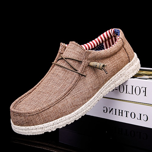 

Herren Turnschuhe Loafer Slip On Freizeitschuhe für Herren Mokkasin Karierte Schuhe im britischen Stil Komfort Schuhe Brautkleider schlicht Britisch Täglich Büro Karriere Leinwand Atmungsaktiv