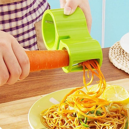 2 In 1 Multifunctional Spiral Cutter Double Grater Shredded Slicer with  Knife Sharpener for Vegetables Random Color