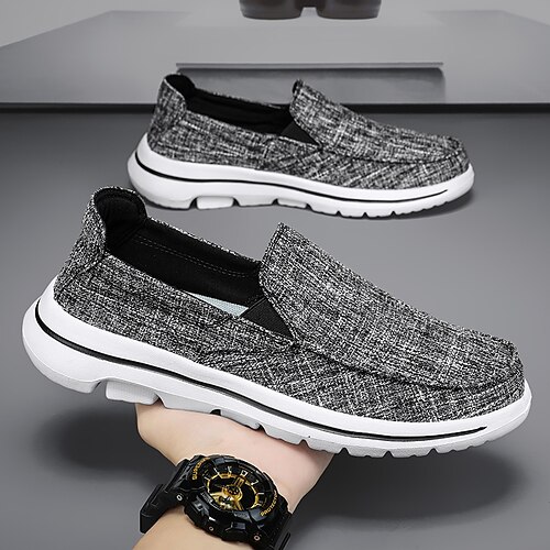 

Homme Mocassins et Slip On Décontractées du quotidien Toile Respirable Confortable Noir Bleu Eté Automne