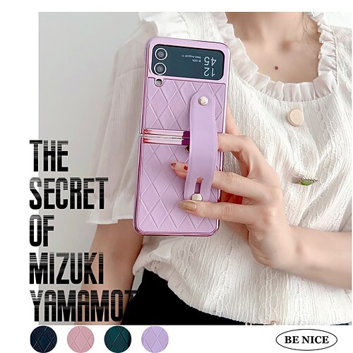 

Phone Case For Samsung Galaxy Z Flip 4 Z Flip 3 Back Cover Portable Full Body Protective Anti-Scratch Solid Color PC