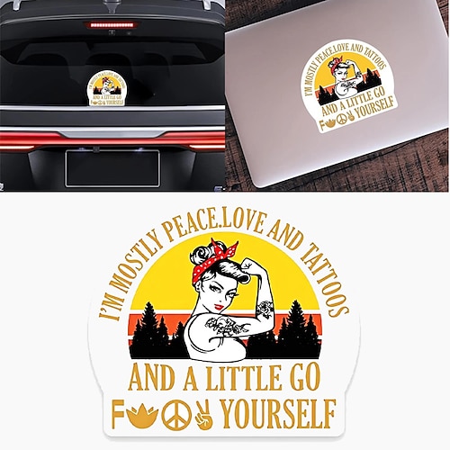 

Szwl décalque de personnalité amour tatouages et un peu aller f @ ck vous-même vinyle autocollant de voiture pour van suv fenêtre mur laptop12cm 12cm