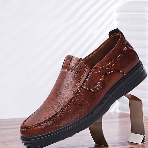 

Homens Mocassins e Slip-Ons Sapatos Confortáveis Negócio Casual Diário Escritório e Carreira Couro Sintético Respirável Confortável Antiderrapante Marron Escuro Preto Caqui Verão Primavera