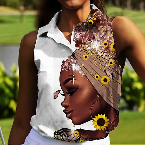 

Mulheres Camisa polo de caminhada Camisa de golfe Respirável Secagem Rápida Pavio Humido Manga Curta Vestuário de golfe Roupas de golfe Normal Em V Tintura Tie Dye Verão Tênis Golfe Pickleball