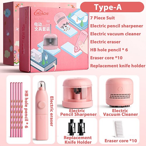 Electric Stationery Set Electric Pencil Sharpener Eraser Desktop