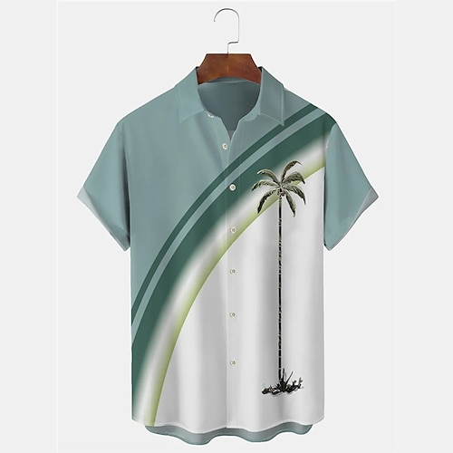 

Men's Shirt Summer Hawaiian Shirt Coconut Tree Graphic Prints Music Rocket Guitar Turndown Black Pink Green Outdoor Street Short Sleeves Print Clothing Apparel Fashion Streetwear Designer Casual