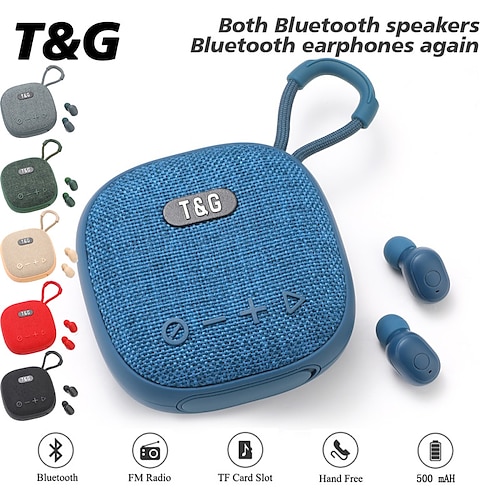 

T g tg813 tragbarer Mini-Bluetooth-Lautsprecher, kabellose Lautsprecher mit Kopfhörern, wasserdichte Säulen-Boombox, BT-USB-FM-Radio-Lautsprecher