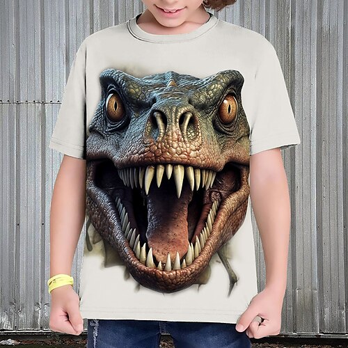 

Chico Camiseta Manga Corta Camiseta Graphic Animal Dinosaurio Impresión 3D Activo Deportes Moda Poliéster Exterior Casual Diario Niños Cuello redondo 3-12 años Gráfico impreso en 3D Ajuste regular