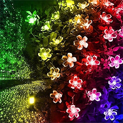 

6.5m 21ft led guirlande solaire étoile fleur de cerisier guirlande lumineuse guirlande lumineuse de jardin 1/2pcs puissance de la lampe solaire guirlandes solaires féeriques décor de patio lumières