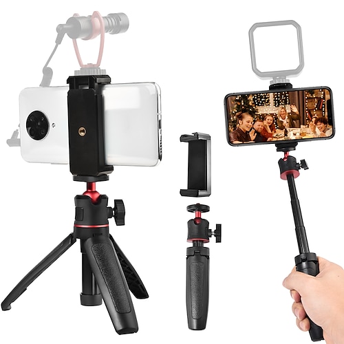 

mini selfie stick trípode para gopro 11/10/9/8/7/6/5/ negro dji osmo cámara de acción / android / iphone ajustable 360 ligero portátil vlog travel selfie stick grip trípode de bolsillo de escritorio