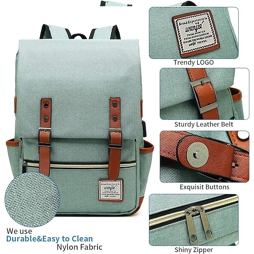 

Vintage 16 inch Laptop Backpack Women Canvas Bags Men canvas Travel Leisure Backpacks Retro Casual Bag School Bags For Teenagers
