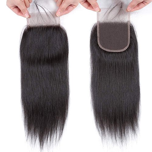 5X5 Lace Closure Human Hair Straight Free Part 5X5 HD Lace Closure 12A Brazilian  Virgin Human Hair Straight Closure Top Swiss Lace Closure 2024 - $85.99