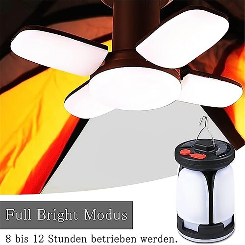 

Solar Camping Lamp LED Rechargeable Super Bright Camping Lanterns 6 Light Modes Adjustable USB Solar Charging Methods Battery Life 10 Hours for Camping Hiking Fishing