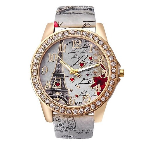 

femmes montre tour eiffel modèle de luxe montre-bracelet à quartz montres mignonnes cadeau dames et filles