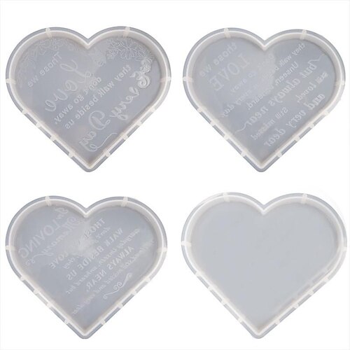 4pcs, Heart Sign Molds Valentine's Day Heart Resin Molds Silicone Molds For Epoxy  Resin Heart Memorial Mold Sign Condolence Grief Signs Silicone Casting Molds  DIY Craft Home Decor Office Sign 2024 - $16.49