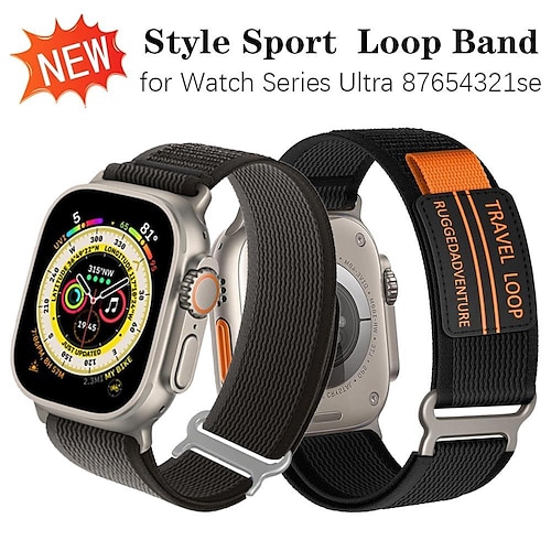 

Nylonband für Smart Watch Ultra 8 7 49 mm 45 mm 41 mm Zubehör Sportarmband für Smartatch Serie 6 5 4 3 SE 2 1 44 mm 40 mm 42 mm 38 mm Armband