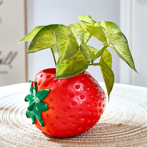 

vaso de morango criativo e fofo em forma de frutas vermelhas decoração de casa vaso de flores artesanato de resina adequado para decoração de mesa em salas de estar salas de estudo restaurantes e