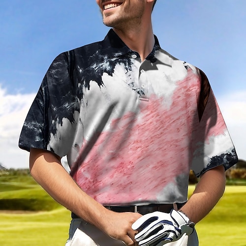 

Hombre Camisas de polo Camiseta de golf Transpirable Secado rápido Dispersor de humedad Manga Corta Ropa de golf ropa de golf Ajuste regular Cremallera Bloque de color Verano Tenis Golf pepinillo