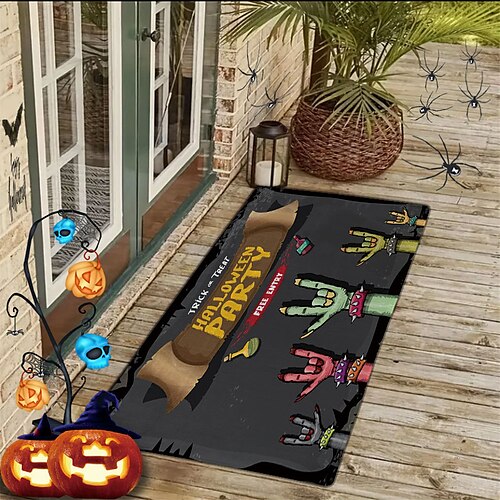 

Halloween Rug Dog Tracks Floor Mat Door Mat Hallway Carpets Area Rugs Washable for Bedroom Living Room Kitchen Bathroom Anti-Slip Floor Mats