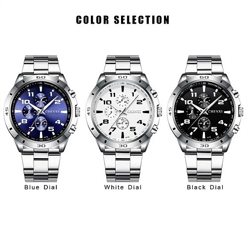 

CHENXI Top Luxury Brand Men Analog Quartz Watches Fashion Waterproof Stainless Steel Watch Sport Mens Casual Date Wristwatches