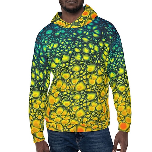 

Men's Pullover Hoodie Sweatshirt Yellow Hooded Optical Illusion Abstract Graphic Prints Print Daily Sports 3D Print Streetwear Designer Basic Spring Fall Clothing Apparel Hoodies Sweatshirts