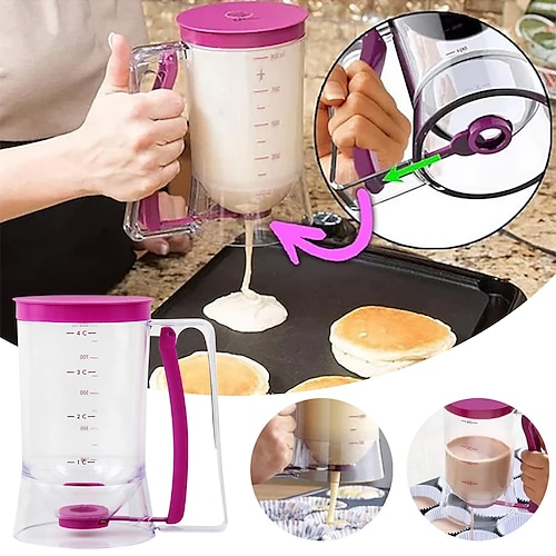 Batter Dispenser, Cupcakes Pancakes Cookie Cake Waffles Batter Dispenser  Cookie Separator with Measuring Label, Easy Pour Baking Supplies for  Griddle 2024 - $9.99
