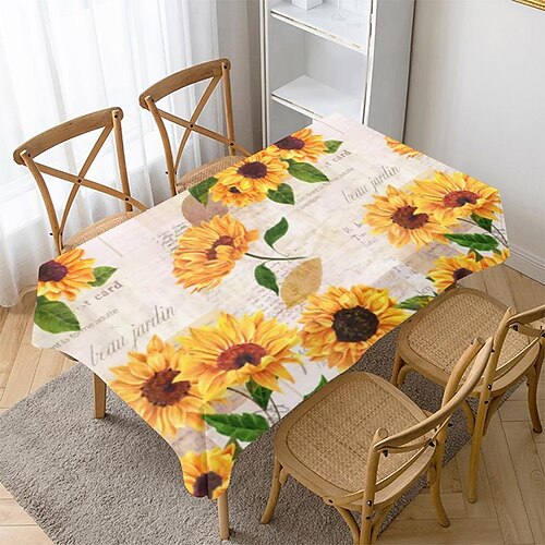 

tournesols nappe table tissu printemps nappe ronde en plein air couverture de table en tissu rectangle pour pique-nique de mariage à manger de pâques