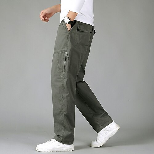 

Herren Cargohose Cargohosen Cargohose Hose Hosen Multi Pocket Gerade geschnitten Einfarbig Komfort tragbar Outdoor Täglich 100% Baumwolle Sport Stilvoll Armeegrün Schwarz