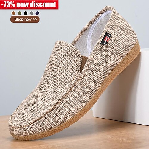 

Homme Mocassins et Slip On Mocassins Mocassins de conduite Décontractées Extérieur du quotidien Marche Tissu Respirable Confortable Antidérapantes Noir Chameau Grise Eté Printemps