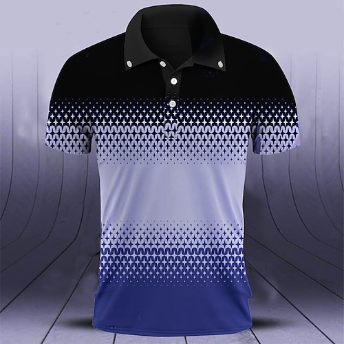 

Homens Camisa polo de caminhada Camisa de golfe Camisa de tênis Respirável Secagem Rápida Pavio Humido Manga Curta Vestuário de golfe Roupas de golfe Normal Arco-Íris Verão Tênis Golfe Pickleball