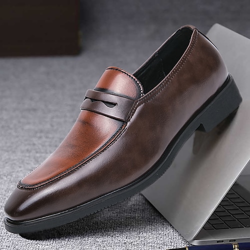 

Homens Mocassins e Slip-Ons Mocassins Comfort Mocassins Penny Loafers Casual Formais Diário Couro Ecológico Respirável Confortável Antiderrapante Branco e Preto Preto Vermelho Bloco de cor Primavera