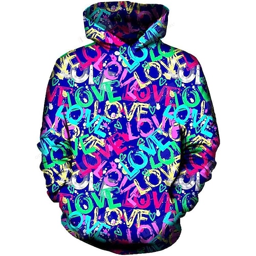 

Herren Hoodie Sweatshirt Kapuze Blau Mit Kapuze Buchstabe Grafik-Drucke Bedruckt Täglich Sport 3D-Druck Strassenmode Designer Basic Frühling Herbst Bekleidung Kapuzenpullover Sweatshirts