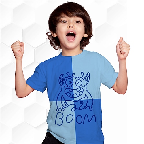 

Boys T shirt Short Sleeve T shirt Tee Graphic Animal Plaid 3D Print Active Sports Fashion Polyester Outdoor Casual Daily Kids Crewneck 3-12 Years 3D Printed Graphic Regular Fit Shirt