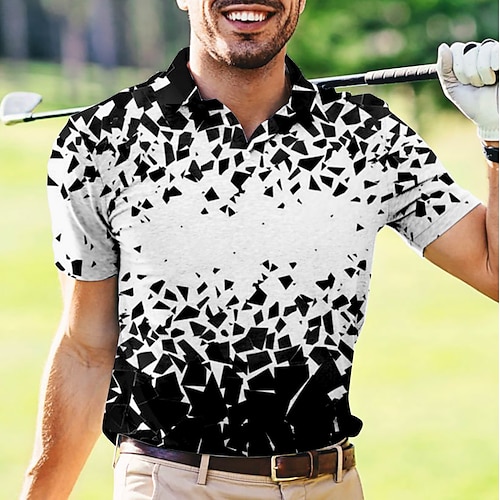 

Hombre Camisas de polo Camiseta de golf Polo con botones Transpirable Secado rápido Dispersor de humedad Manga Corta Ropa de golf ropa de golf Ajuste regular Letra Verano Tenis Golf pepinillo