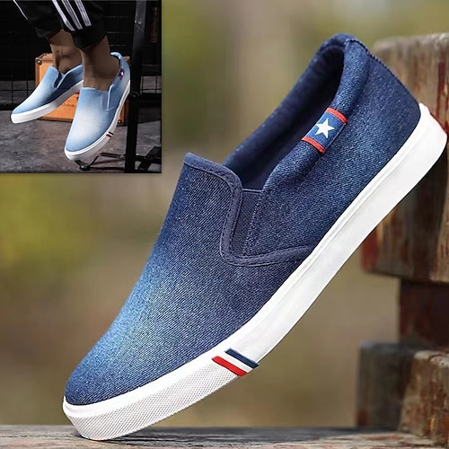 

Homens Mocassins e Slip-Ons Sapatos casuais masculinos Sapatos Confortáveis Tamanhos Grandes Casual Diário Jeans Respirável Confortável Antiderrapante Azul Claro Azul Escuro Primavera Outono