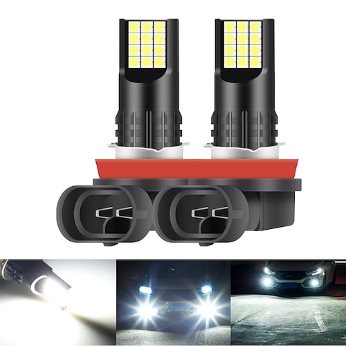 

2 pcs led carro luz de neblina super brilhante 3030 24smd h4 h7 h11 h8 h9 lâmpadas de farol 9005 9006 lâmpadas de farol de condução automática 6000k 12v