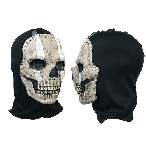 UGLYAF Call of Duty Warzone 2 Skeleton mask, Halloween Game Ghost mask  (White,Skull-2)