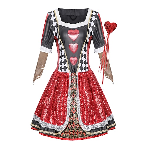 La Reine Rouge Cosplay Robe de Barrage, Costumes pour Adultes