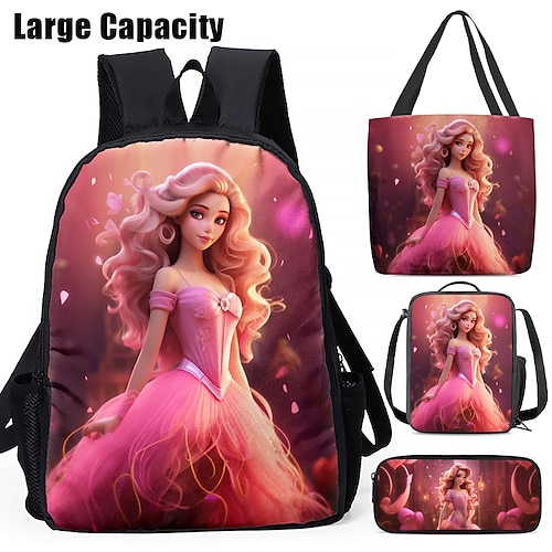 

Homens Mulheres mochila 3D mochila Escola Diário Listrado Estampa Geométrica Tecido Oxford Grande Capacidade Respirável Leve Ziper Estampado Rosa